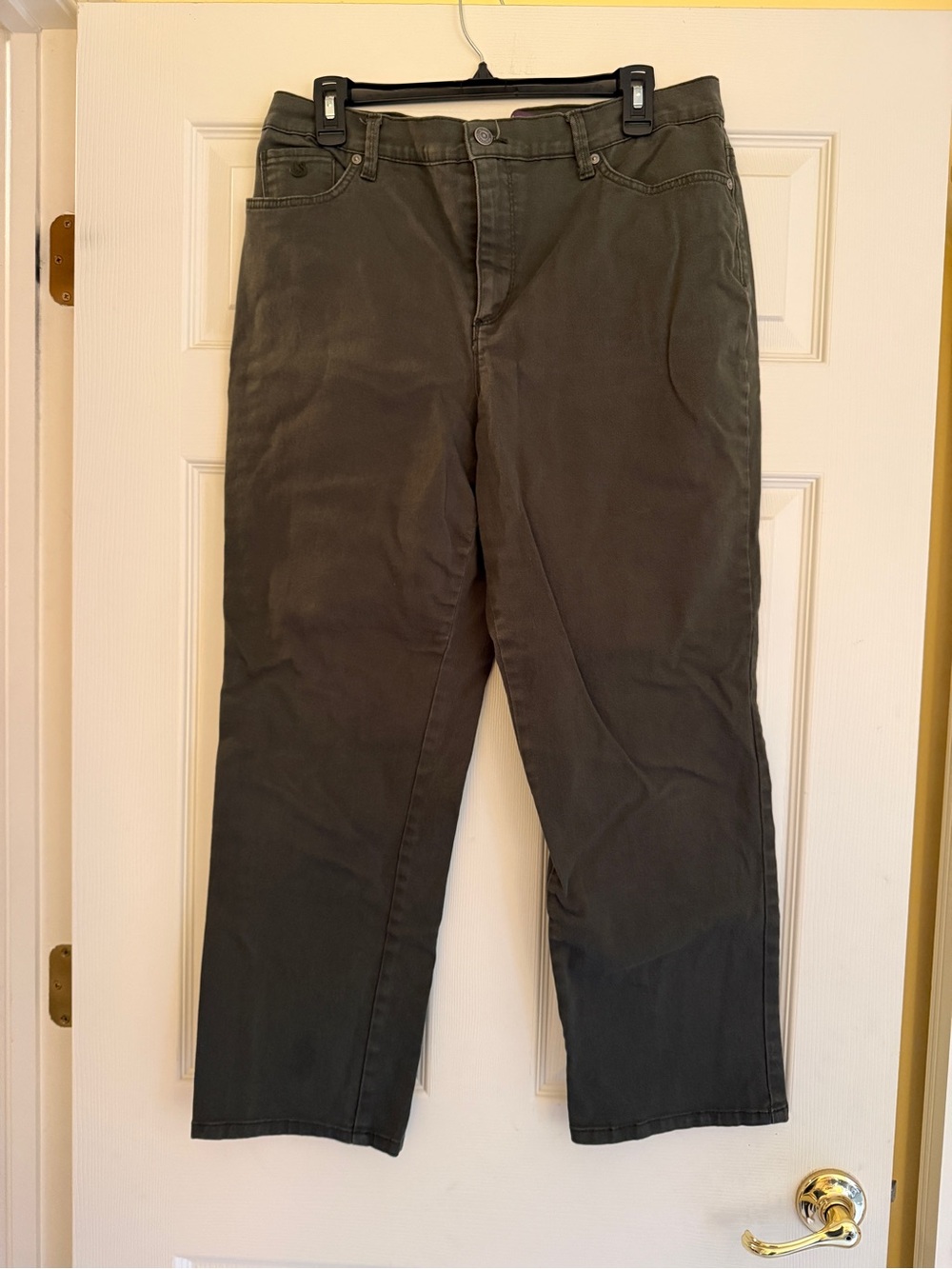 Women’s Classic Straight Fit PETITE Pants - Olive Green